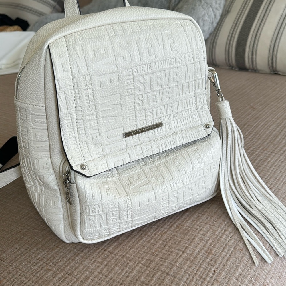 Steve Madden cream backpack (never worn).